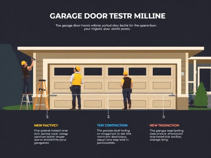 Professional technician installing a new garage door on a residential home
